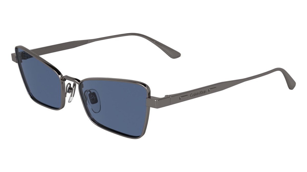 Sunglasses Calvin Klein CK24110S (014) color light gunmetal shape butterfly lenses solid light blue