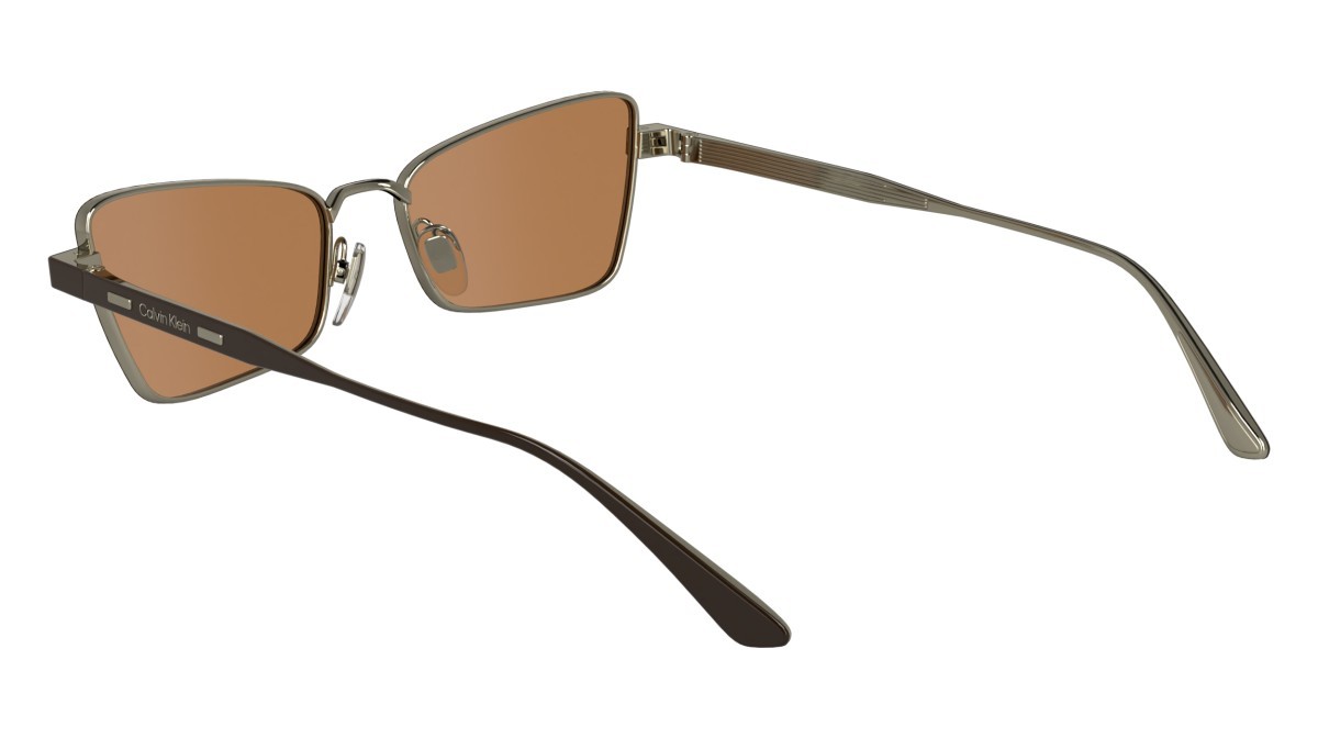 Sunglasses Calvin Klein CK24110S (200) color brown shape butterfly lenses solid ochre