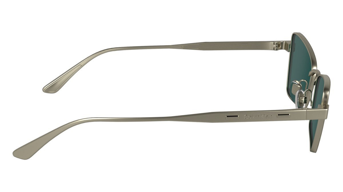 Sunglasses Calvin Klein CK24110S (716) color matte light gold shape butterfly lenses solid green