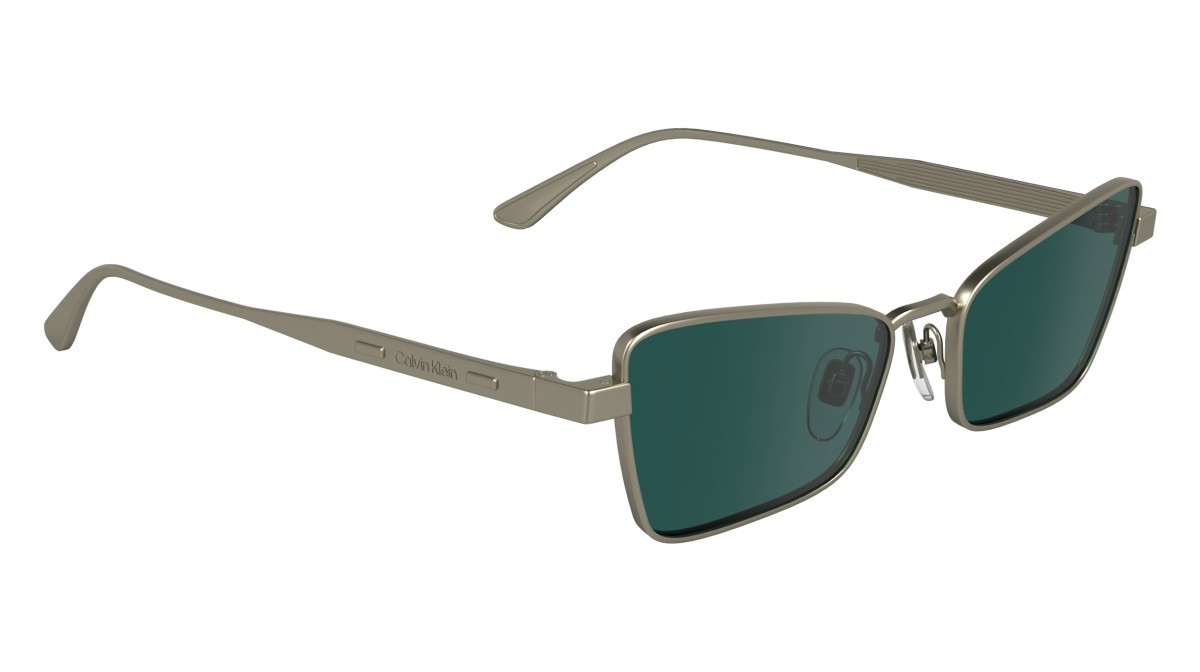 Sunglasses Calvin Klein CK24110S (716) color matte light gold shape butterfly lenses solid green