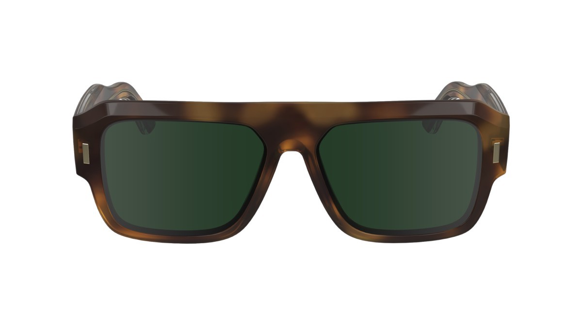 Sonnenbrillen Calvin Klein CK24501S (240) farbe havana form rechteckig gläser solid green