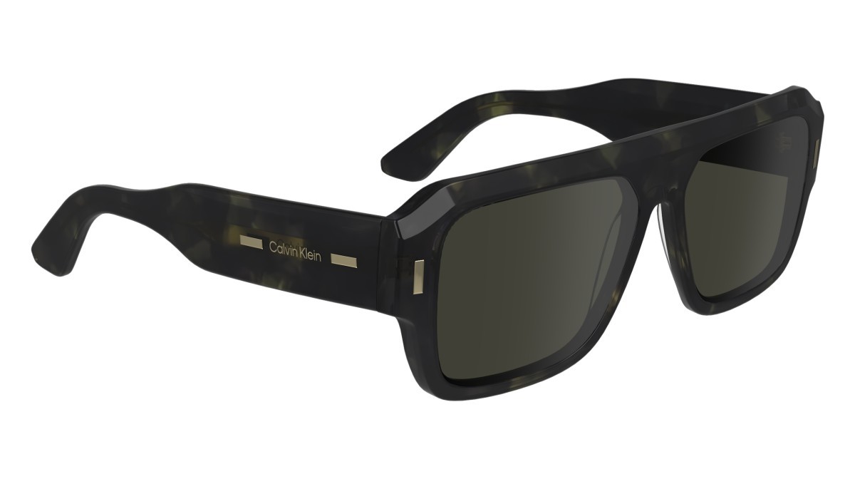 Sonnenbrillen Calvin Klein CK24501S (341) farbe khaki havana form rechteckig gläser solid smoke