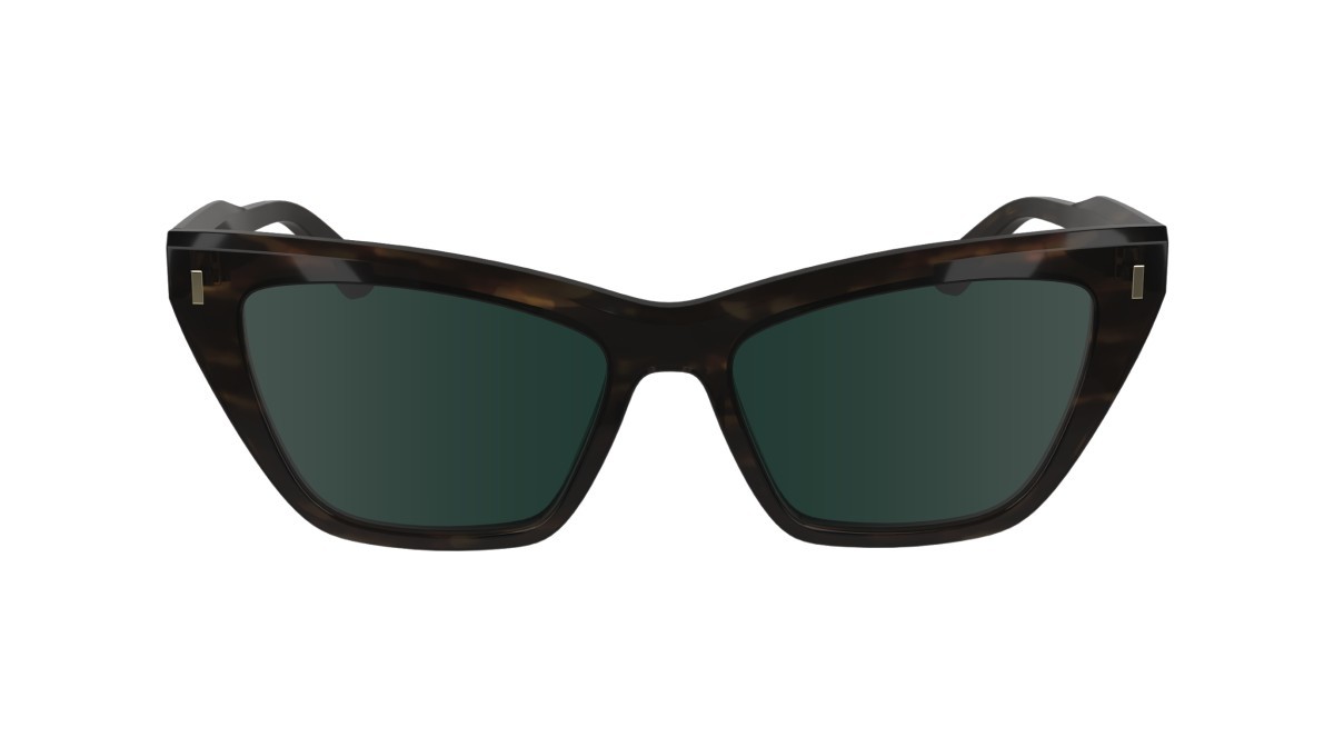 Sonnenbrillen Calvin Klein CK24505S (220) farbe havana brown form schmetterling gläser solid green