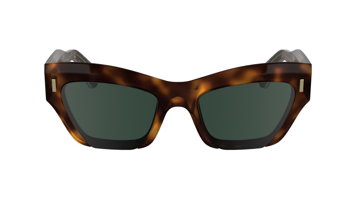 Sonnenbrillen Calvin Klein CK24531S (240) farbe havana form schmetterling gläser solid green