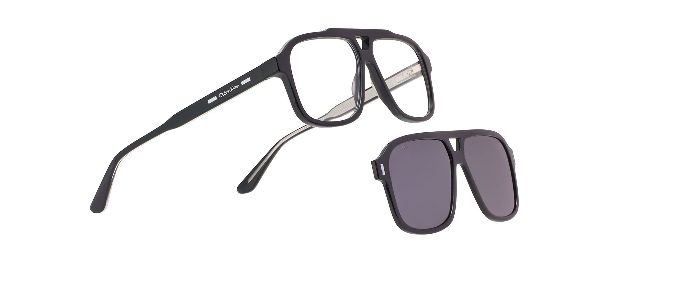 Sunglasses Calvin Klein CK24549 CLIP (021) color dark grey shape navigator lenses polar solid blue