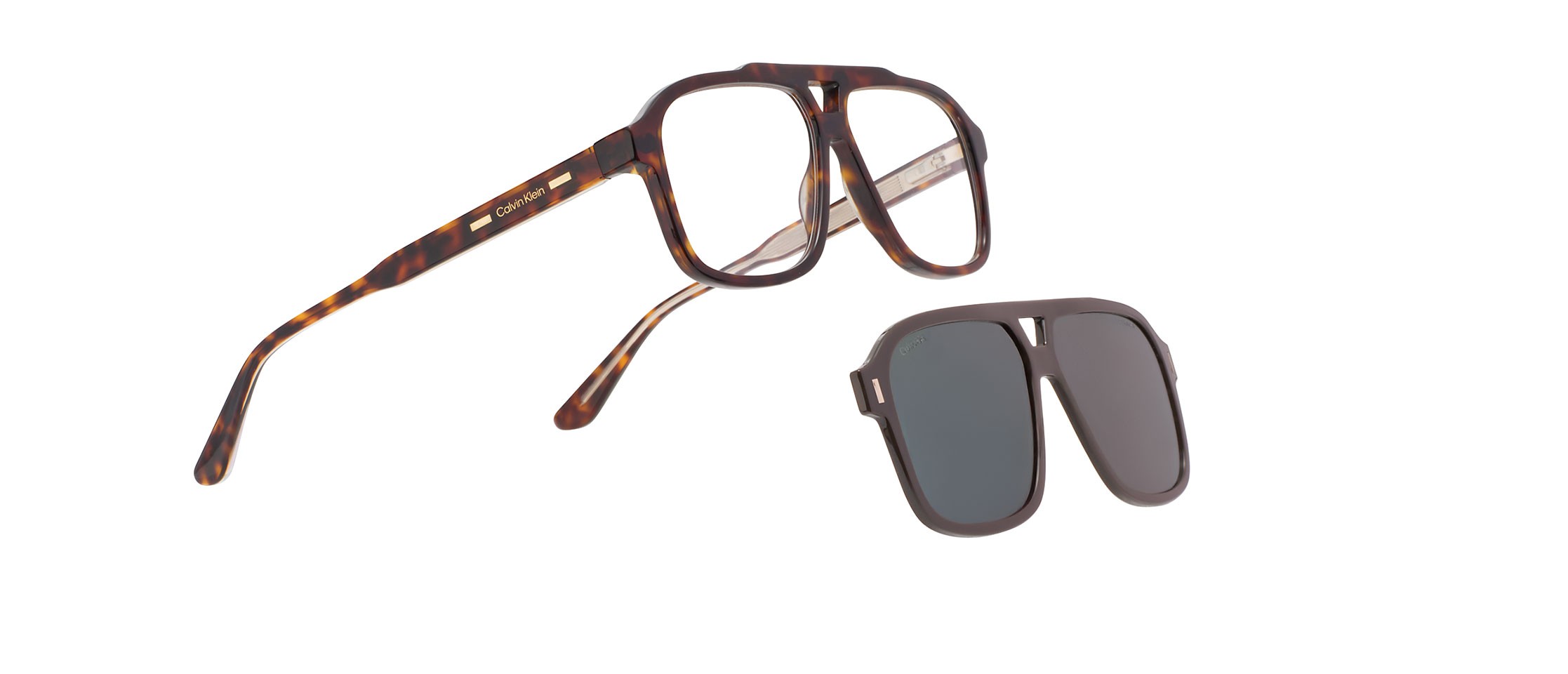 Sunglasses Calvin Klein CK24549 CLIP (206) color brown/havana shape navigator lenses polar solid green