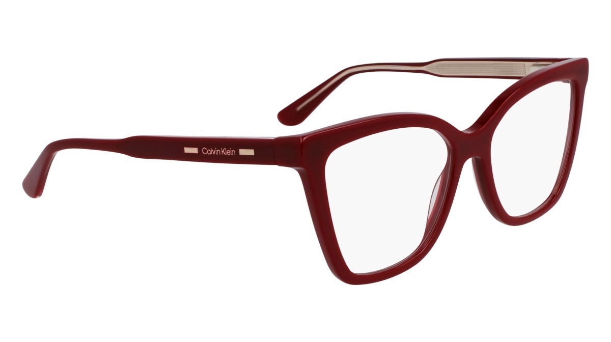 Eyeglasses Calvin Klein CK24550MAG-SET (605) color burgundy shape butterfly lenses polar solid brown