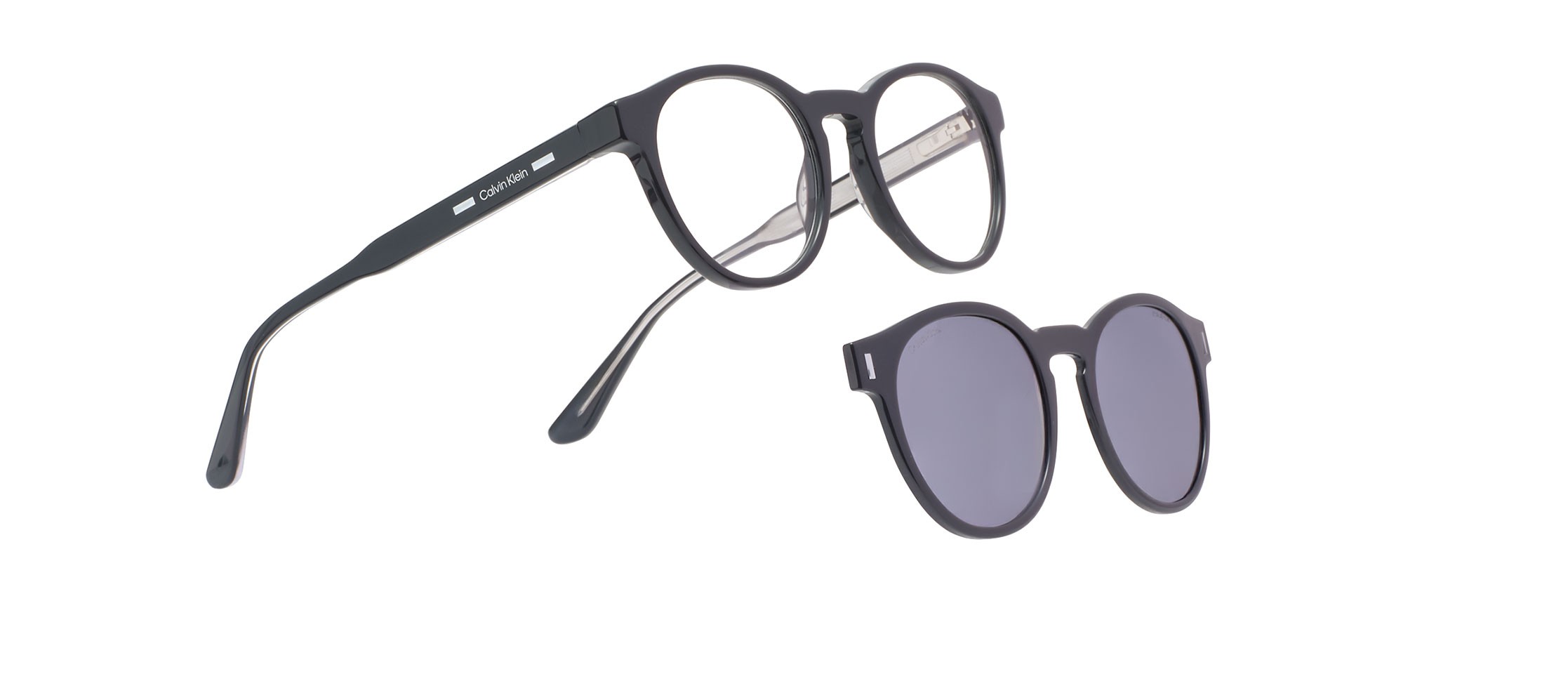 Occhiali da sole Calvin Klein CK24551 CLIP N (021) colore dark grey forma rotondo 