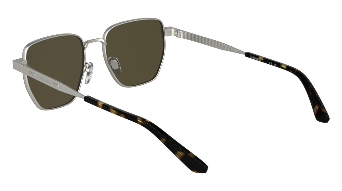 Sunglasses Calvin Klein CK25100S N (045) color matte silver shape rectangle 