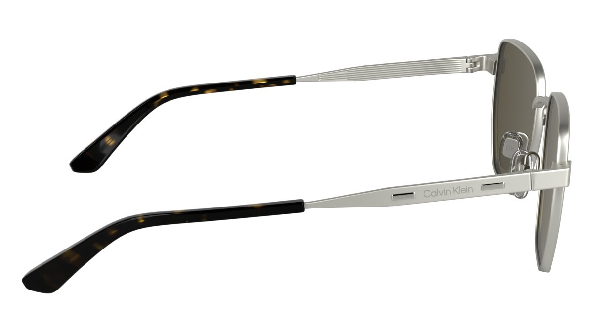 Sunglasses Calvin Klein CK25100S N (045) color matte silver shape rectangle 