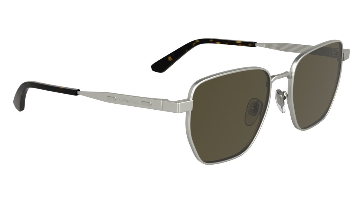 Sunglasses Calvin Klein CK25100S N (045) color matte silver shape rectangle 