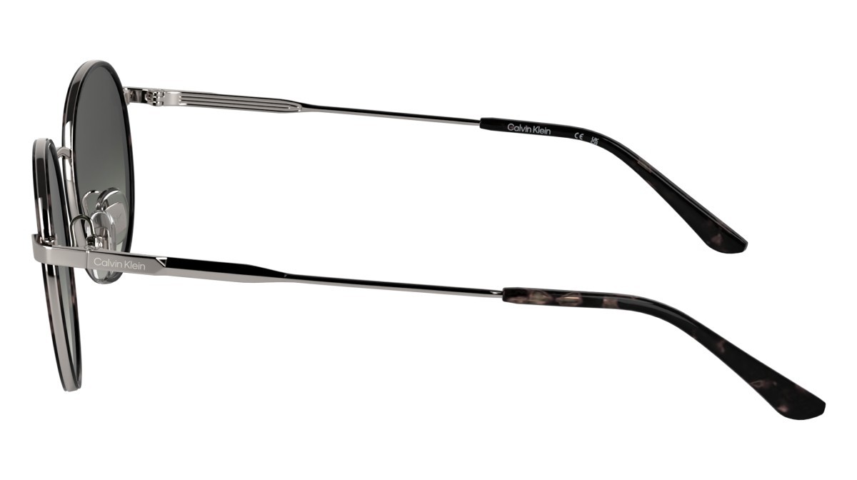 Sunglasses Calvin Klein CK25101S (223) color havana grey shape round lenses gradient smoke khaki