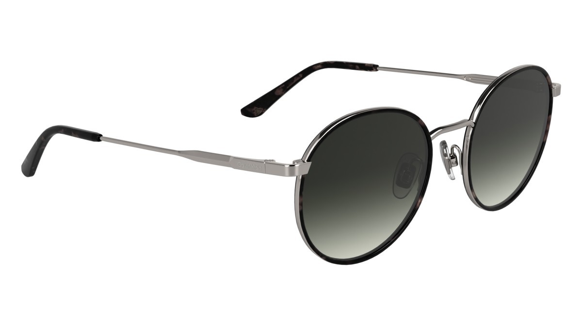 Sunglasses Calvin Klein CK25101S (223) color havana grey shape round lenses gradient smoke khaki