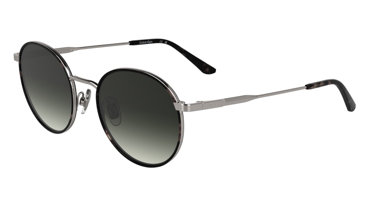 Sunglasses Calvin Klein CK25101S (223) color havana grey shape round lenses gradient smoke khaki