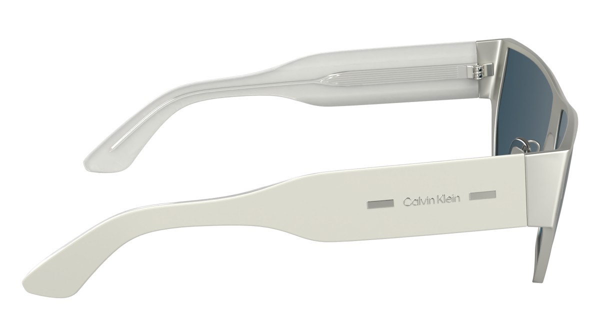 Sunglasses Calvin Klein CK25102S (045) color matte silver shape rectangle lenses solid blue