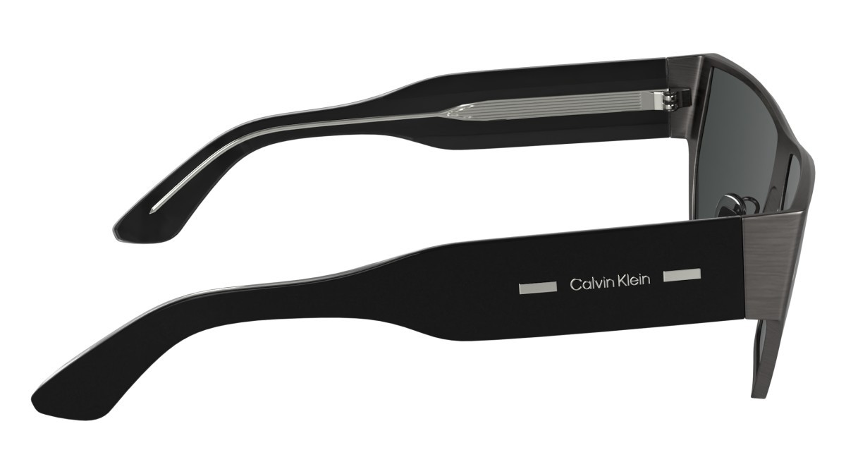 Sunglasses Calvin Klein CK25102S (070) color matte dark ruthenium shape rectangle lenses solid grey