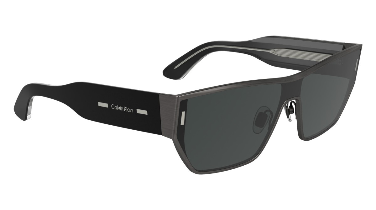 Sunglasses Calvin Klein CK25102S (070) color matte dark ruthenium shape rectangle lenses solid grey