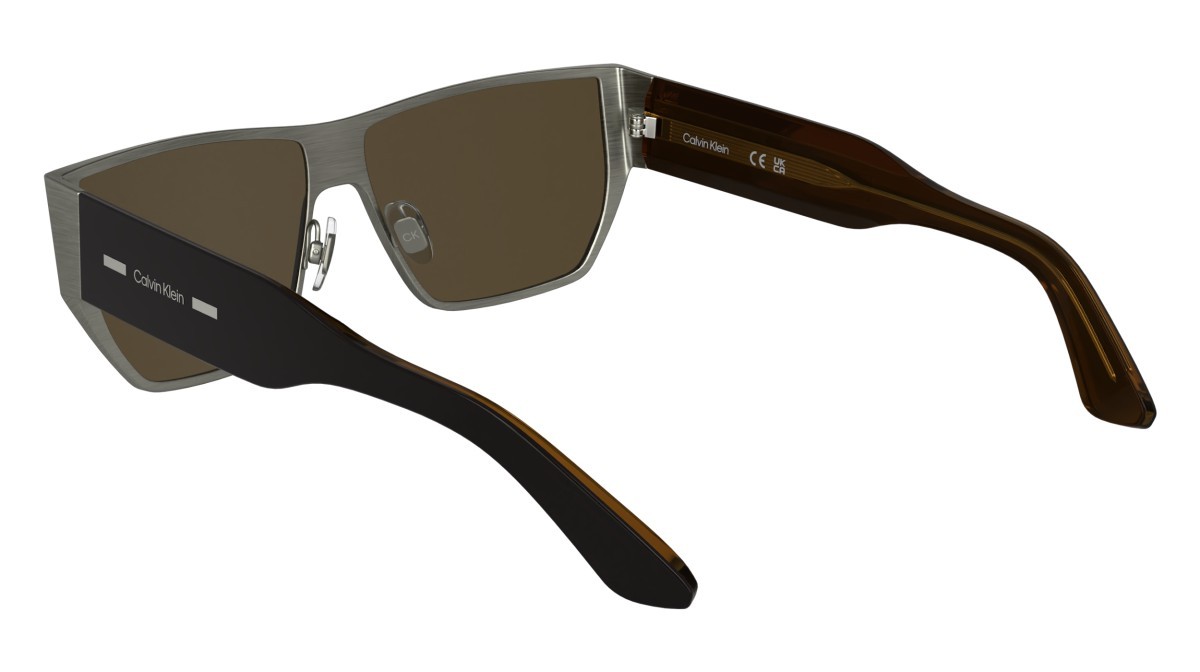 Sunglasses Calvin Klein CK25102S (071) color matte light gun shape rectangle lenses solid brown