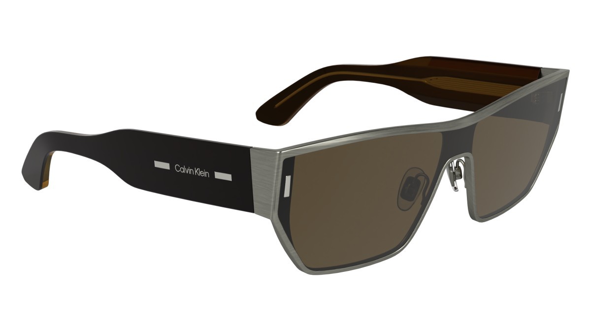 Sunglasses Calvin Klein CK25102S (071) color matte light gun shape rectangle lenses solid brown