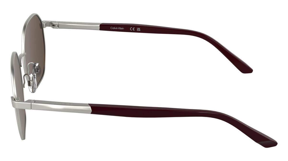 Sunglasses Calvin Klein CK25110S (045) color matte silver shape rectangle lenses solid wine