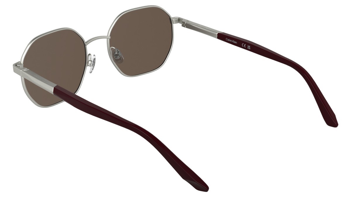 Sunglasses Calvin Klein CK25110S (045) color matte silver shape rectangle lenses solid wine