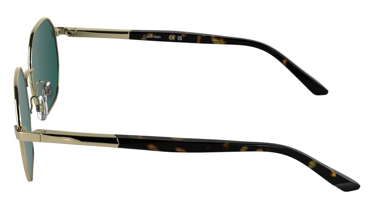 Sunglasses Calvin Klein CK25110S (717) color gold shape rectangle lenses solid petrol