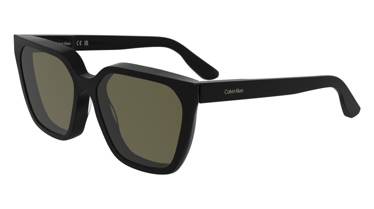 Sunglasses Calvin Klein CK25500S (001) color black shape rectangle lenses solid brown