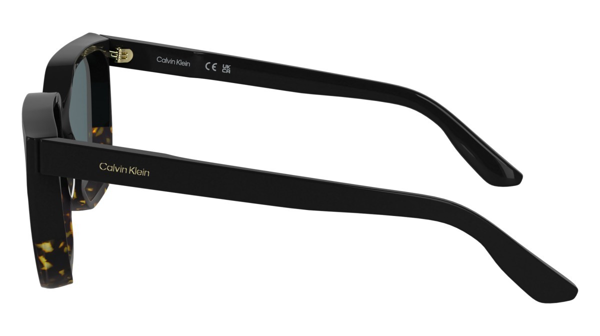 Sunglasses Calvin Klein CK25500S (006) color black/havana shape rectangle lenses solid petrol