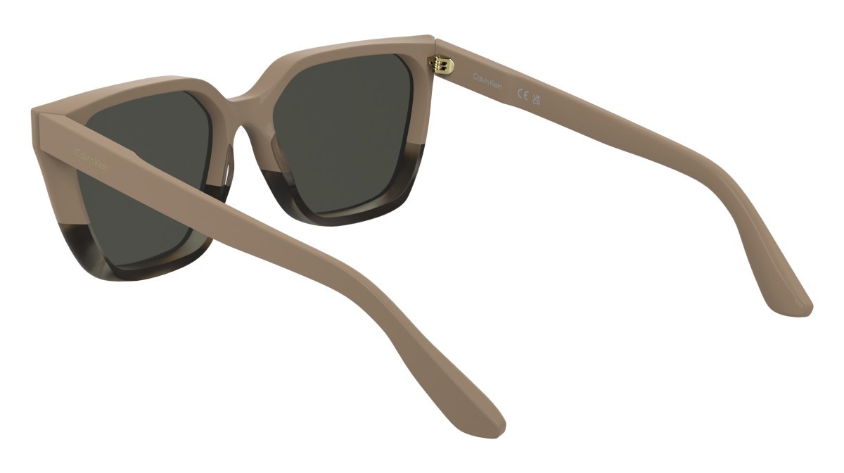 Sunglasses Calvin Klein CK25500S (602) color rose/horn rose shape rectangle lenses solid warm smoke