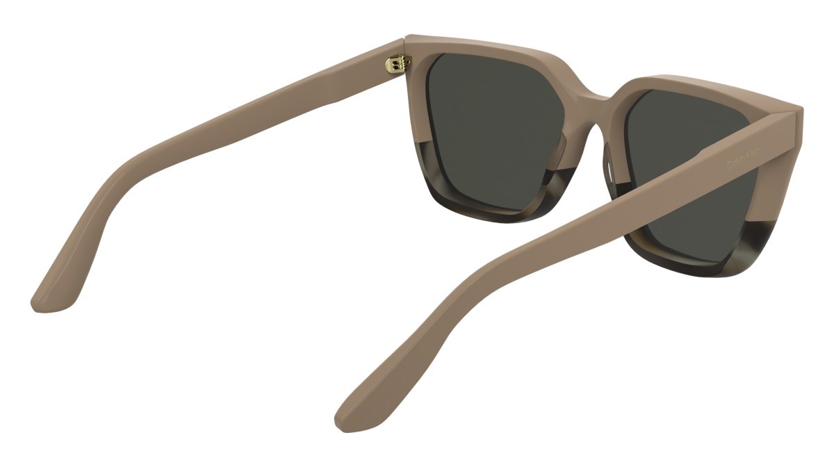 Sunglasses Calvin Klein CK25500S (602) color rose/horn rose shape rectangle lenses solid warm smoke
