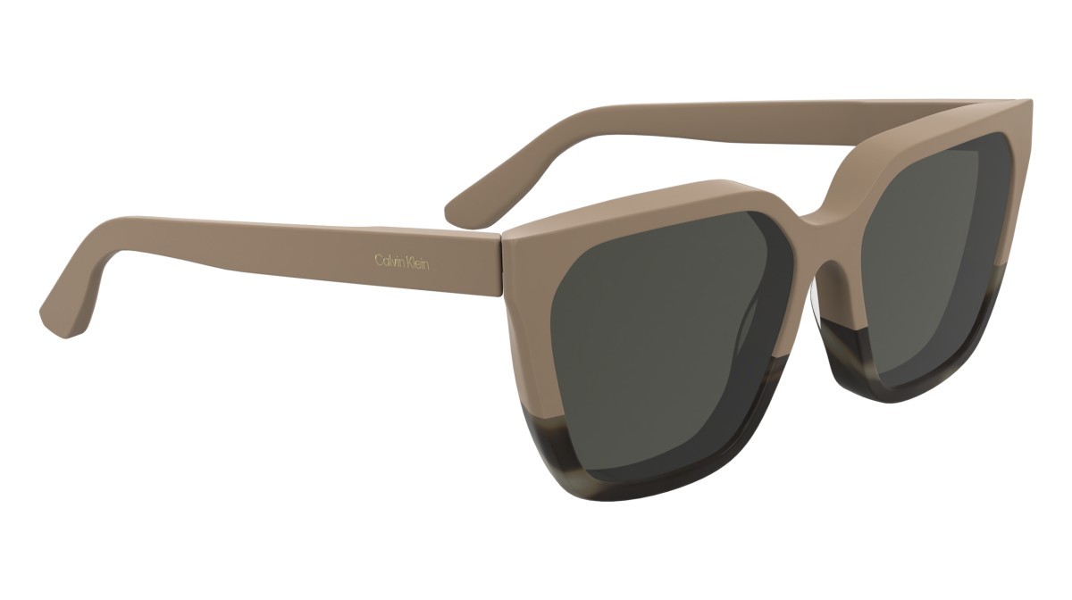 Sunglasses Calvin Klein CK25500S (602) color rose/horn rose shape rectangle lenses solid warm smoke