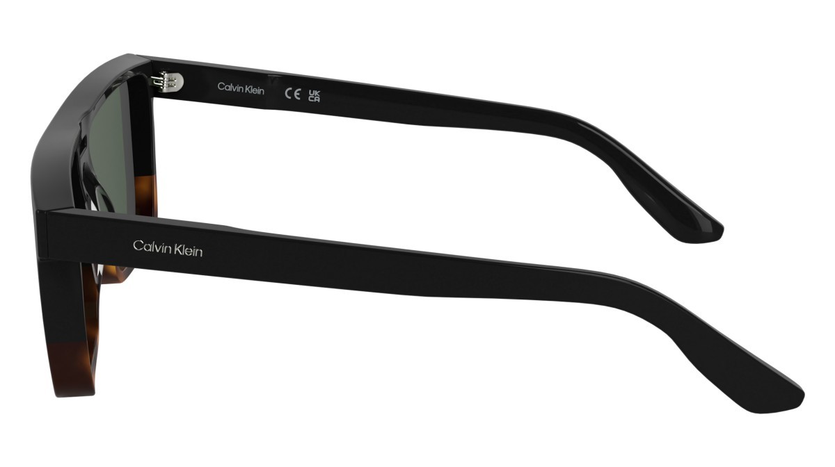 Sunglasses Calvin Klein CK25501S (006) color black/havana shape rectangle lenses solid green
