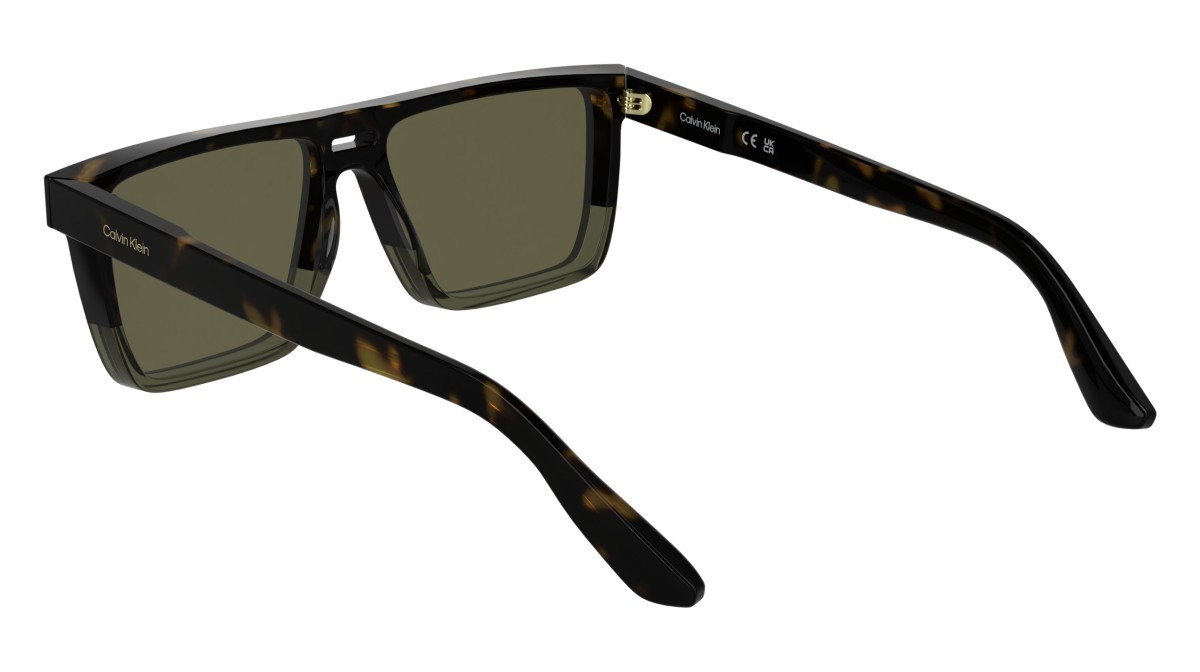 Sunglasses Calvin Klein CK25501S (235) color dark havana/khaki shape rectangle lenses solid brown