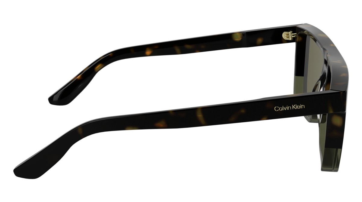 Sunglasses Calvin Klein CK25501S (235) color dark havana/khaki shape rectangle lenses solid brown