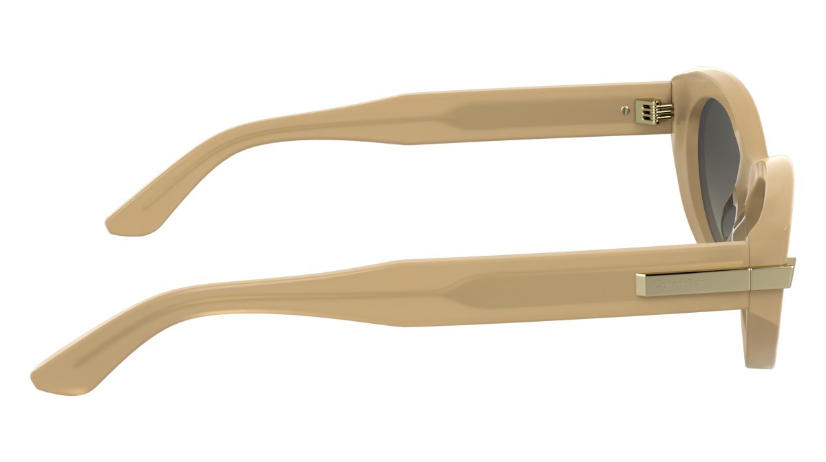 Sunglasses Calvin Klein CK25502S (209) color opaline beige shape cat eye lenses gradient brown