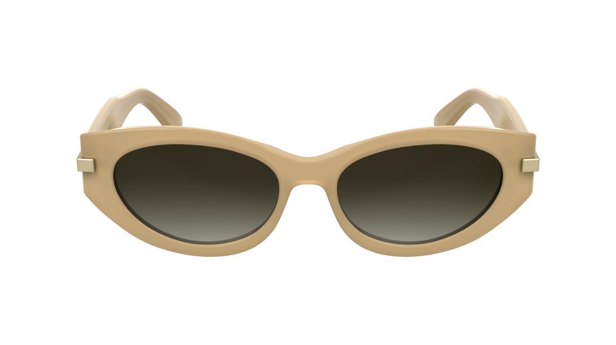 Sunglasses Calvin Klein CK25502S (209) color opaline beige shape cat eye lenses gradient brown