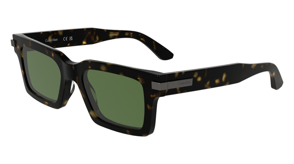 Sunglasses Calvin Klein CK25503S (235) color dark havana shape rectangle lenses solid green