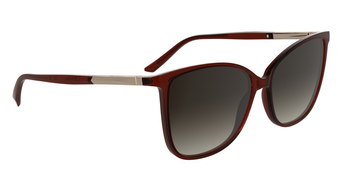 Sunglasses Calvin Klein CK25504S (605) color transparent burgundy shape butterfly lenses gradient burgundy