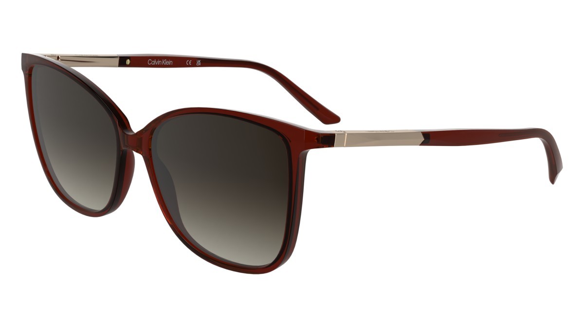 Sunglasses Calvin Klein CK25504S (605) color transparent burgundy shape butterfly lenses gradient burgundy