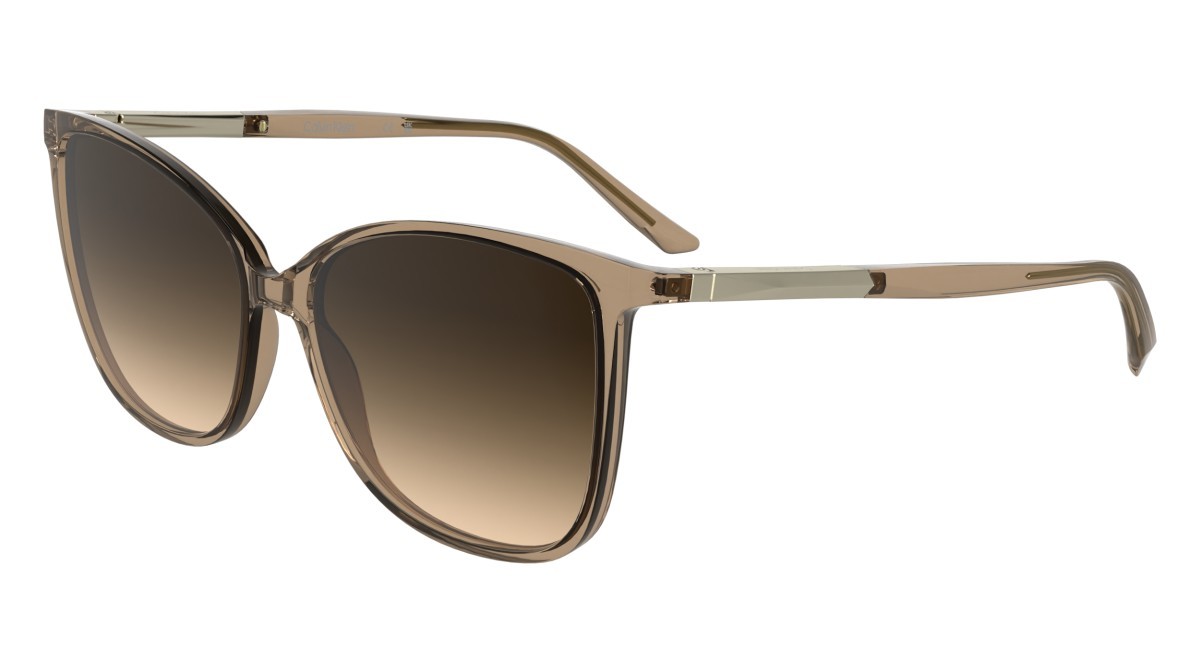 Sunglasses Calvin Klein CK25504S (618) color transparent brick shape butterfly lenses gradient brown