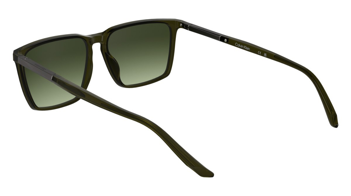 Sunglasses Calvin Klein CK25505S (317) color transparent khaki shape rectangle lenses gradient green