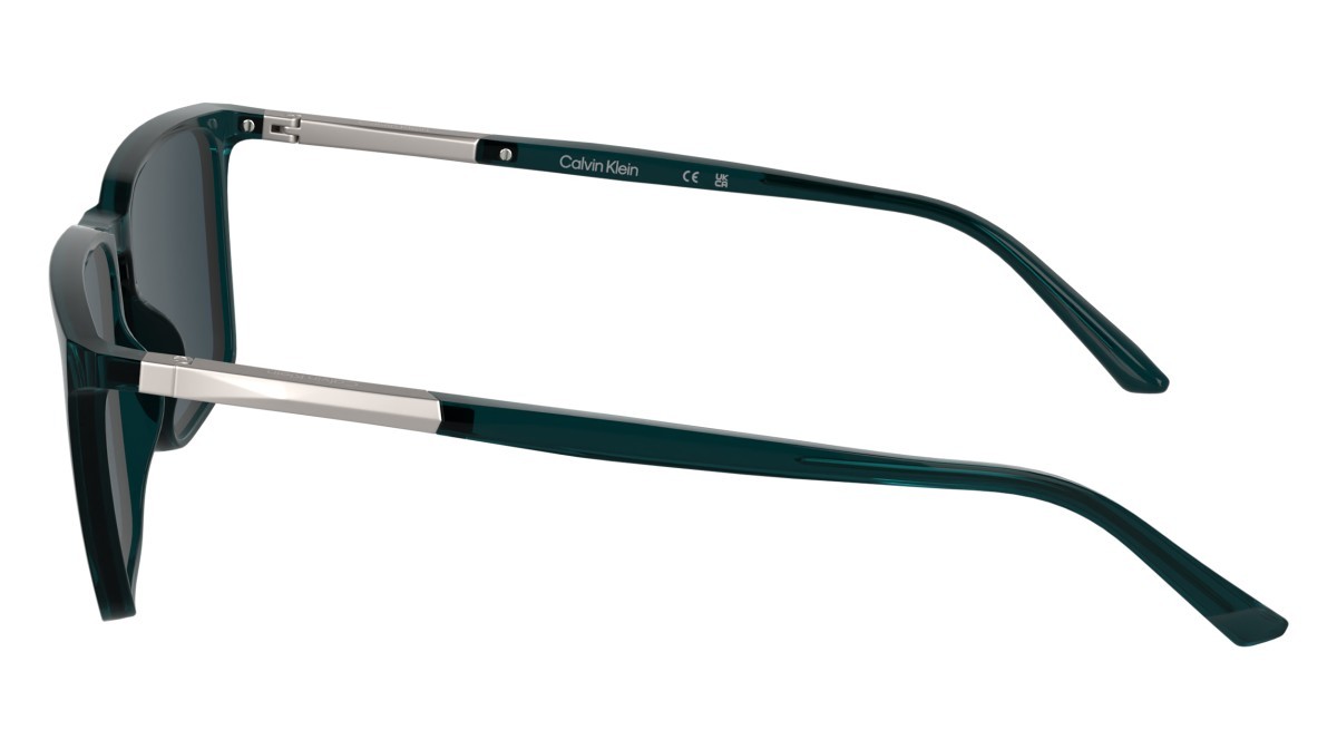 Sunglasses Calvin Klein CK25505S (432) color transparent petrol shape rectangle lenses solid blue