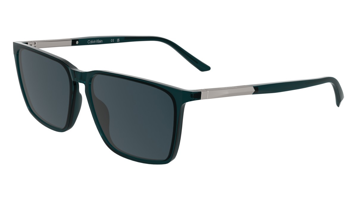 Sunglasses Calvin Klein CK25505S (432) color transparent petrol shape rectangle lenses solid blue