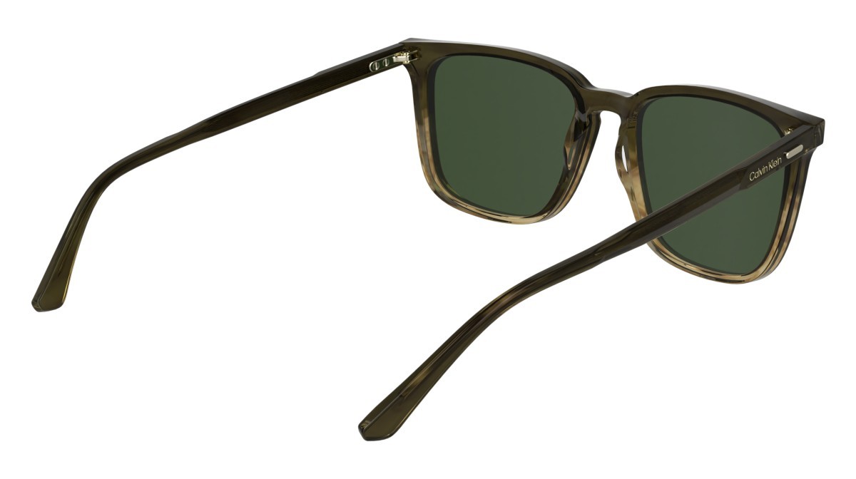 Sunglasses Calvin Klein CK25507S (317) color striped khaki shape rectangle lenses solid dark khaki