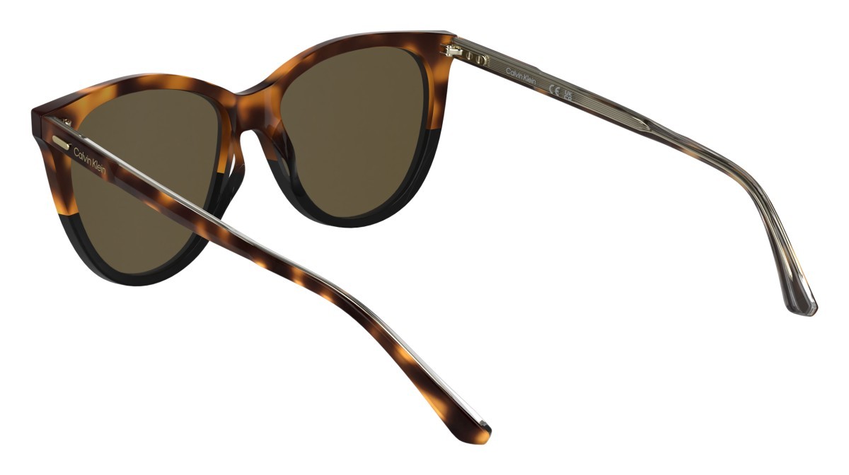 Sunglasses Calvin Klein CK25508S (233) color havana/black shape butterfly lenses brown