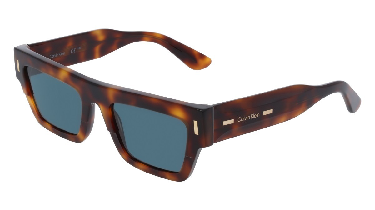 Sonnenbrillen Calvin Klein CK25510S (240) farbe havana form rechteckig gläser solid petrol