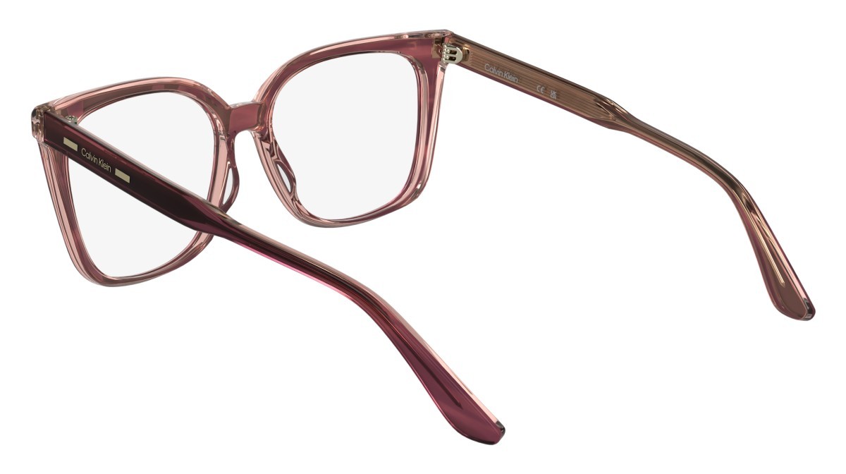 Eyeglasses Calvin Klein CK25511 (605) color striped burgundy shape rectangle lenses colore - 4