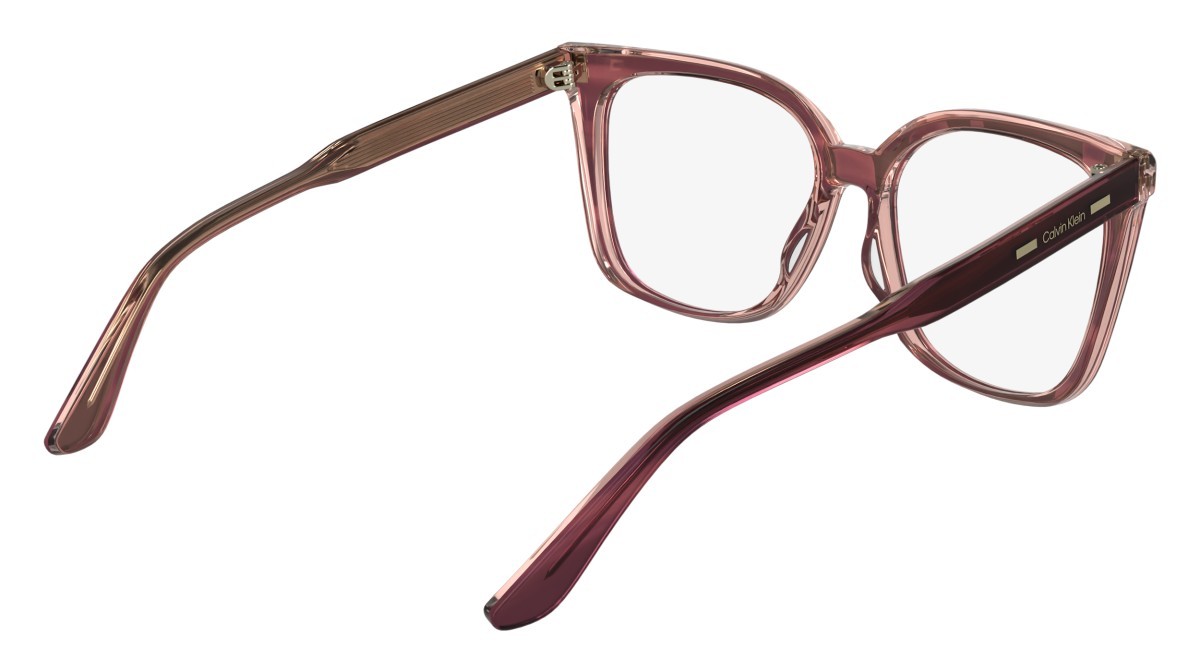 Eyeglasses Calvin Klein CK25511 (605) color striped burgundy shape rectangle lenses colore - 4