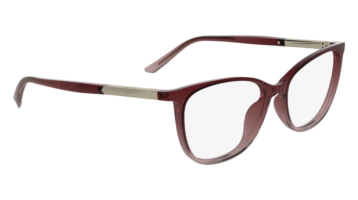 Eyeglasses Calvin Klein CK25512 (605) color transparent burgundy/rose shape cat eye lenses colore - 3