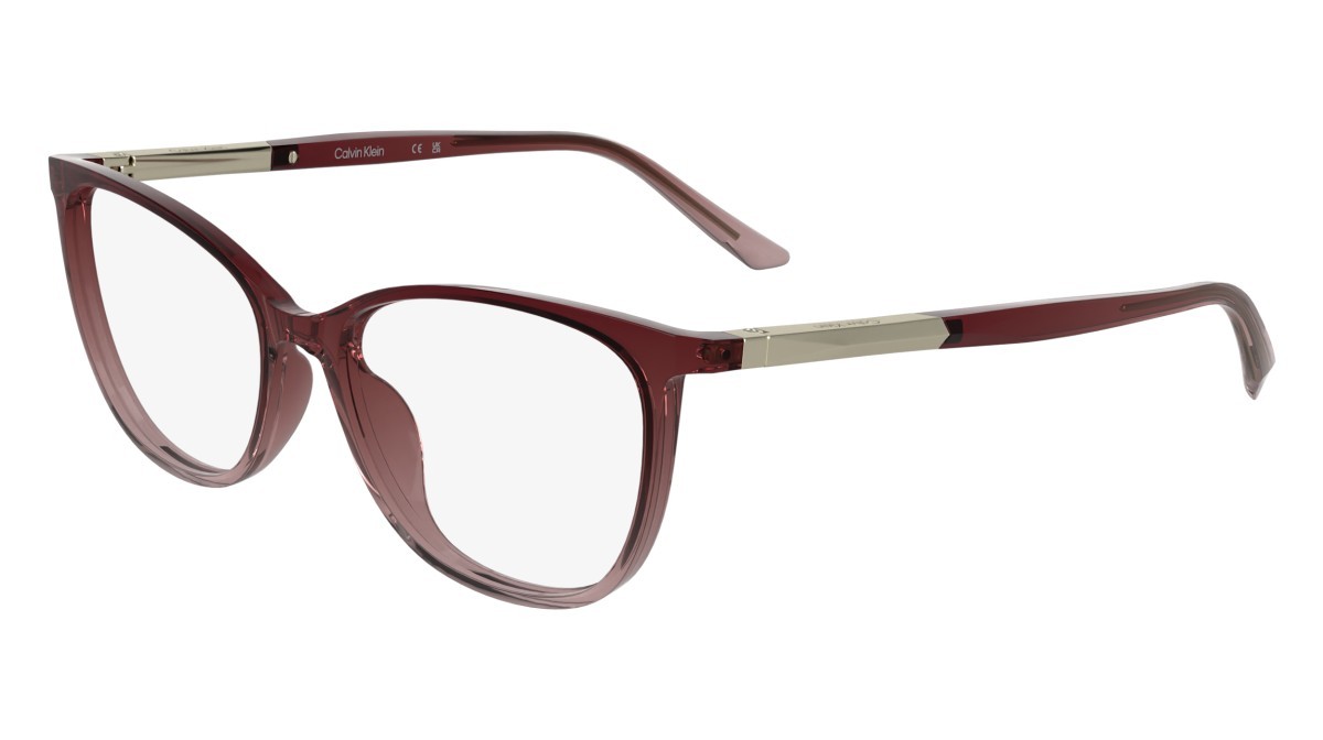 Eyeglasses Calvin Klein CK25512 (605) color transparent burgundy/rose shape cat eye lenses colore - 3